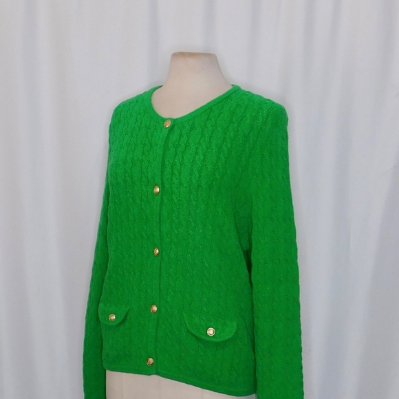 NWT!! J. CREW Odette Cable Knit Sweater Lady Jacket Cotton Blend Boucle Green XL - Picture 7 of 16